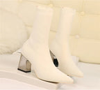 Bottines extensibles en tricot de haute qualité pour femmes