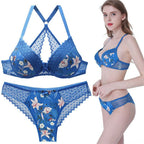 Ensemble soutien-gorge à armatures rembourré et culotte assorti pour femmes