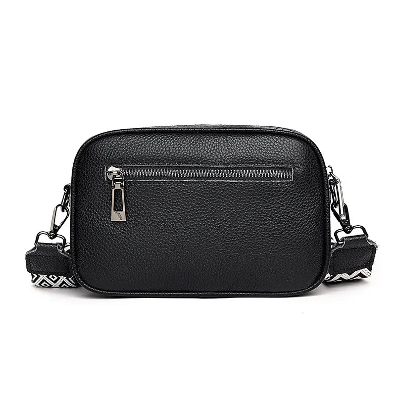 Sac bandoulière brodé en cuir véritable tendance pour femmes