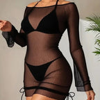 Maillot de bain trois pièces long et gainant pour femmes