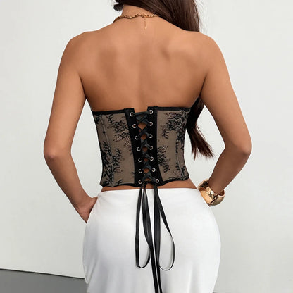 Débardeur Slim Femme – Dentelle Florale