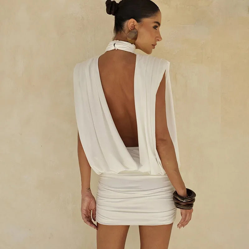 Robe moulante mini dos nu pour femmes