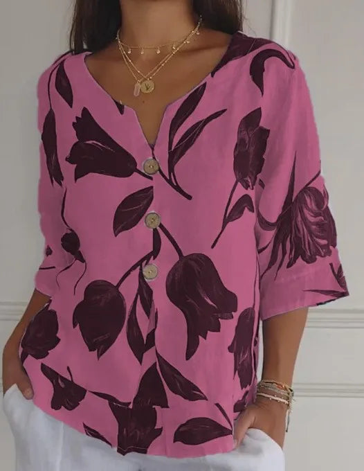 Chemise à col trois quarts pour femmes