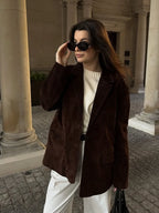 Veste marron vintage pour femmes