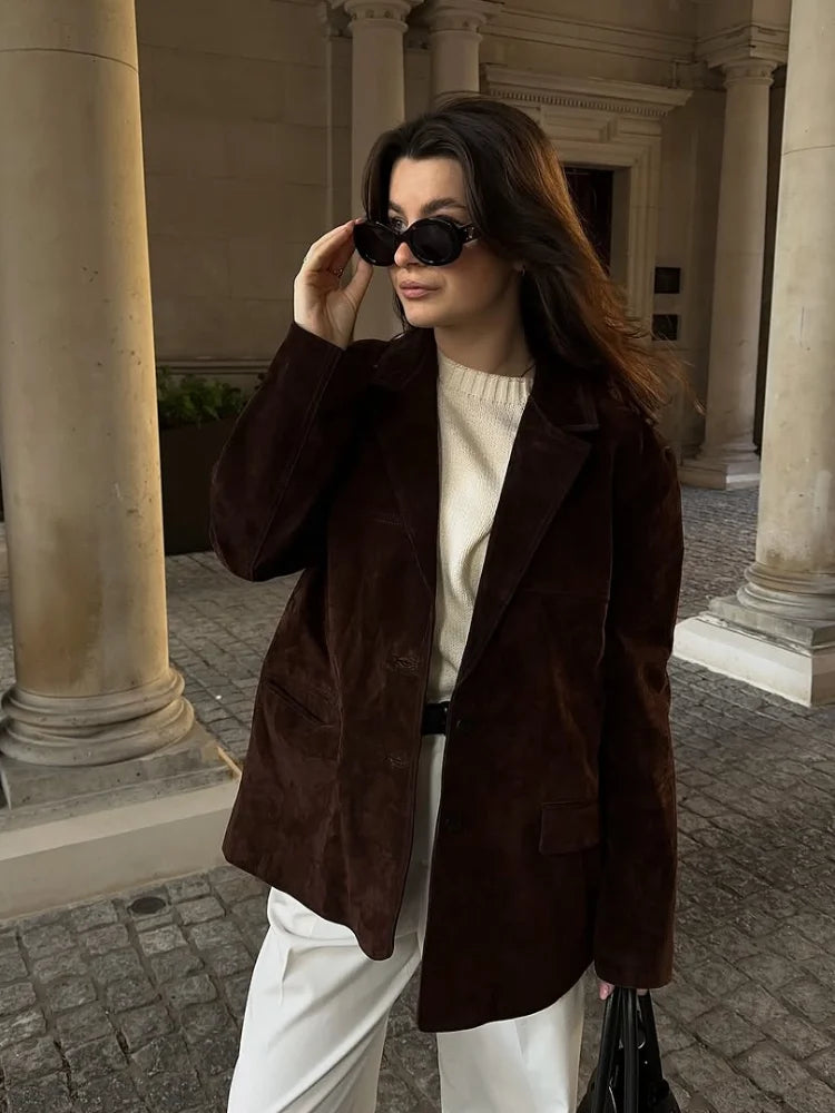 Veste marron vintage pour femmes