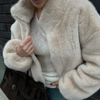 Manteau en peluche ample pour femmes