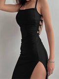 Robe longue noire moulante pour femmes