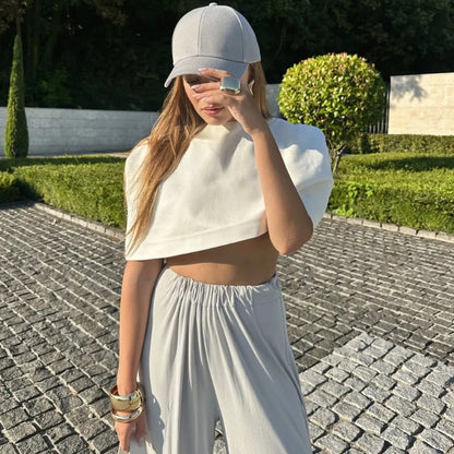 Débardeur Court Effet Châle Femme – Style Élégant