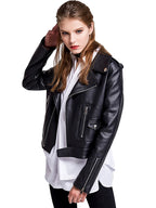 Veste en faux cuir pour femmes