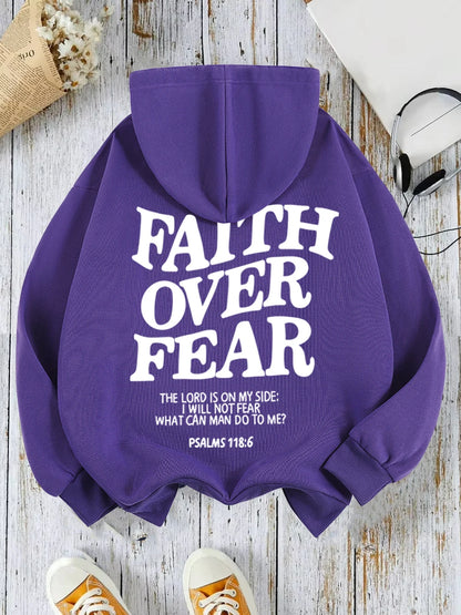 Sweat à Capuche Oversize Femme – Faith Over Fear