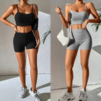 Ensembles deux pièces avec short slim décontracté mince pour femmes