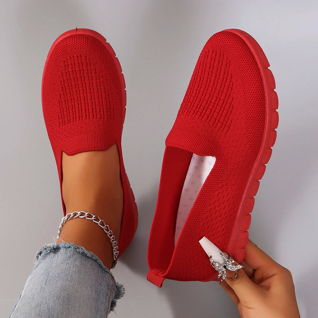 Chaussures plates d'été en maille respirante pour femmes
