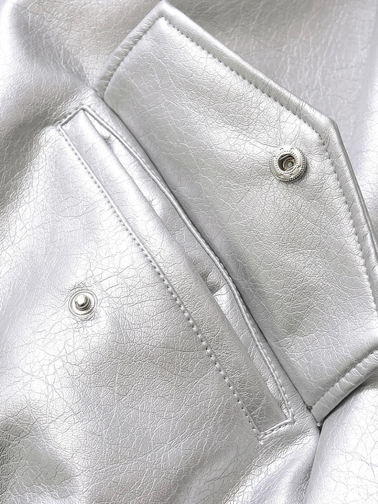 Veste vintage en faux cuir pour femmes