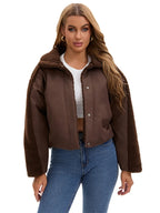 Manteau épissé en laine d'agneau pour femmes