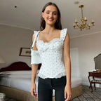 Débardeur corset dos nu à nœud pour femmes