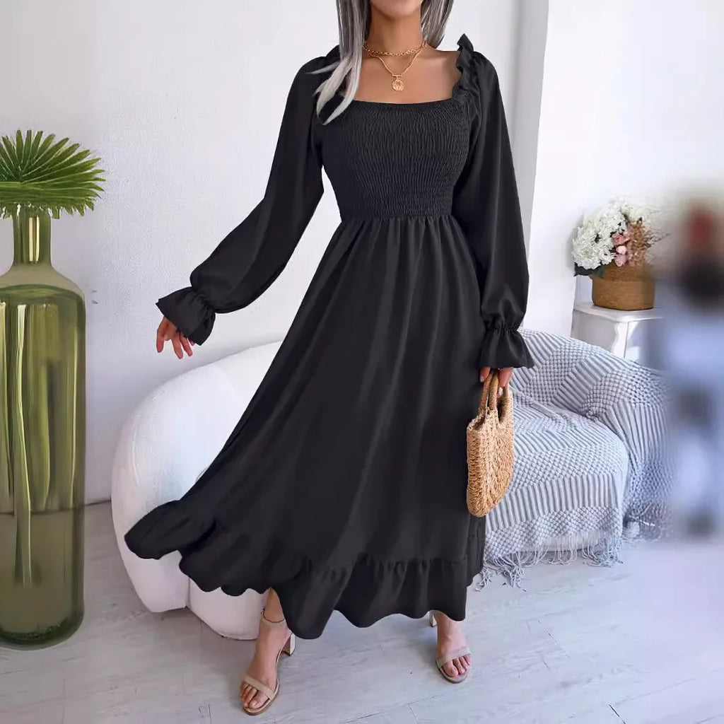 Robe longue avec dentelle pour femmes