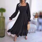 Robe longue avec dentelle pour femmes