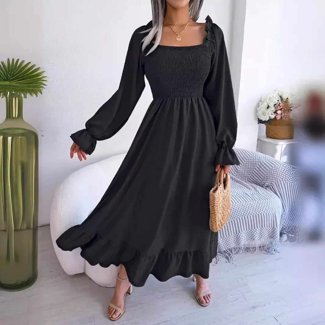 Robe longue avec dentelle pour femmes