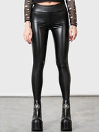 Pantalon en cuir PU extensible pour femmes