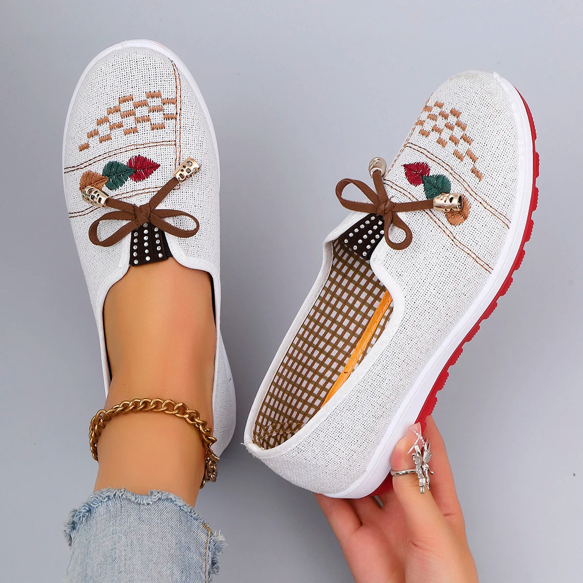 Chaussures plates d'été en maille respirante pour femmes