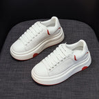 Baskets compensées en cuir pour femmes