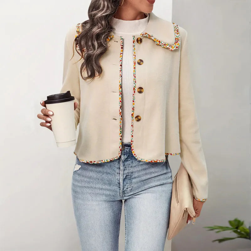 Veste courte décontracté à manches longues à lacets pour femmes
