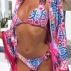 Maillot de bain deux pièces imprimé cristal diamant pour femmes