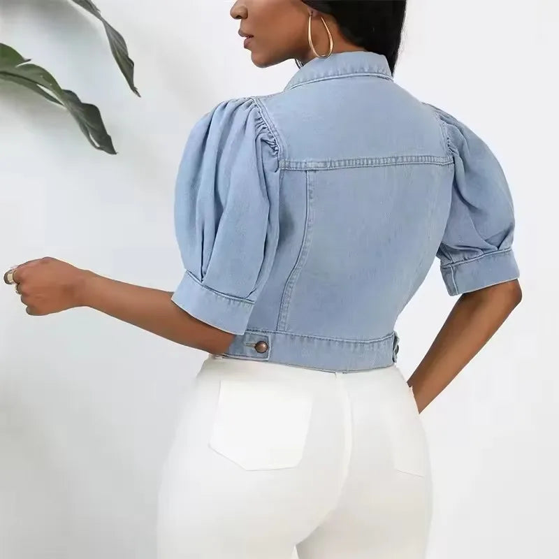Veste en jean à simple boutonnage pour femmes