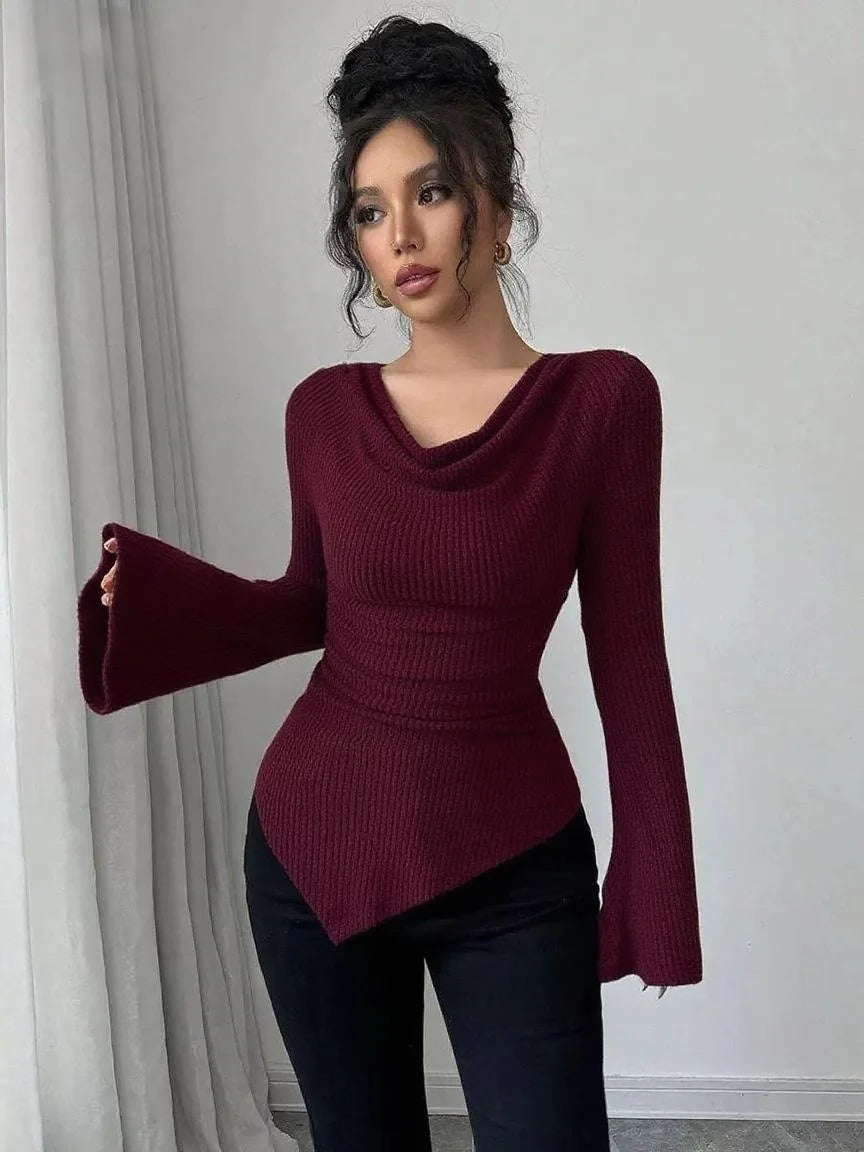 T-shirt à manches longues décontracté pour femmes