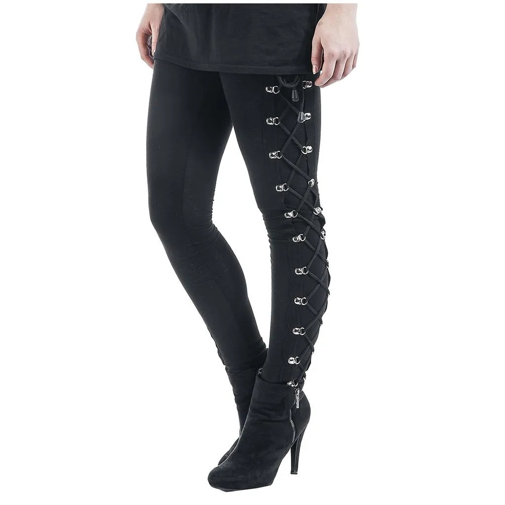 Leggings à lacets gothiques pour femmes