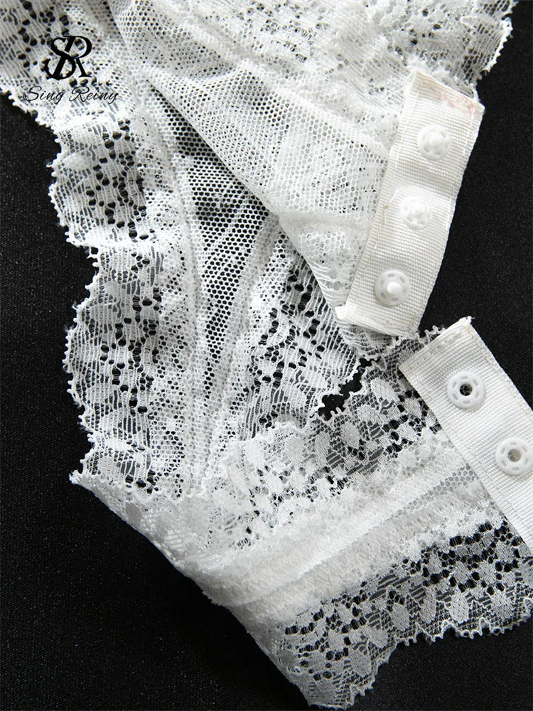 Body transparent érotique en dentelle pour femmes