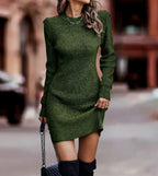 Robe à col rond et manches longues pour femmes
