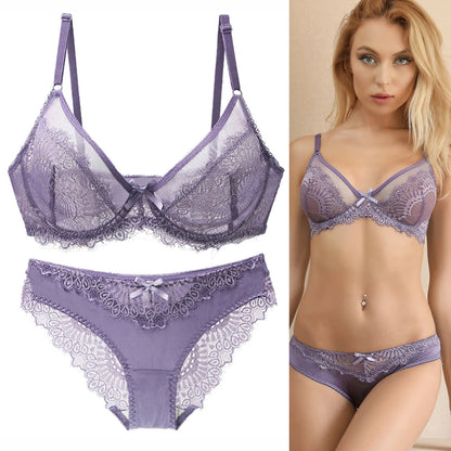 Ensemble Lingerie en Dentelle Femme – Soutien-Gorge et Culotte