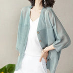 Cardigan fin à col en V pour femmes