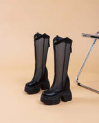 Bottes genou haute à plate-forme pour femmes