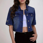 Veste en jean courte légère pour femmes