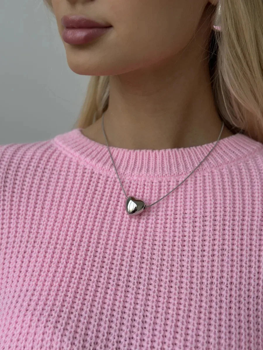 Pull basique tricoté col rond pour femmes
