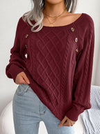 Pulls en tricot à col carré uni décontractés pour femmes
