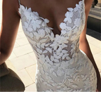 Robe de mariée sirène dos nu avec appliques en dentelle pour femmes