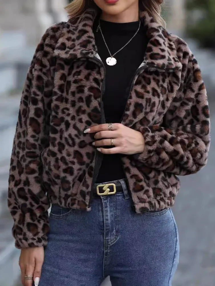 Veste imprimée léopard pour femmes