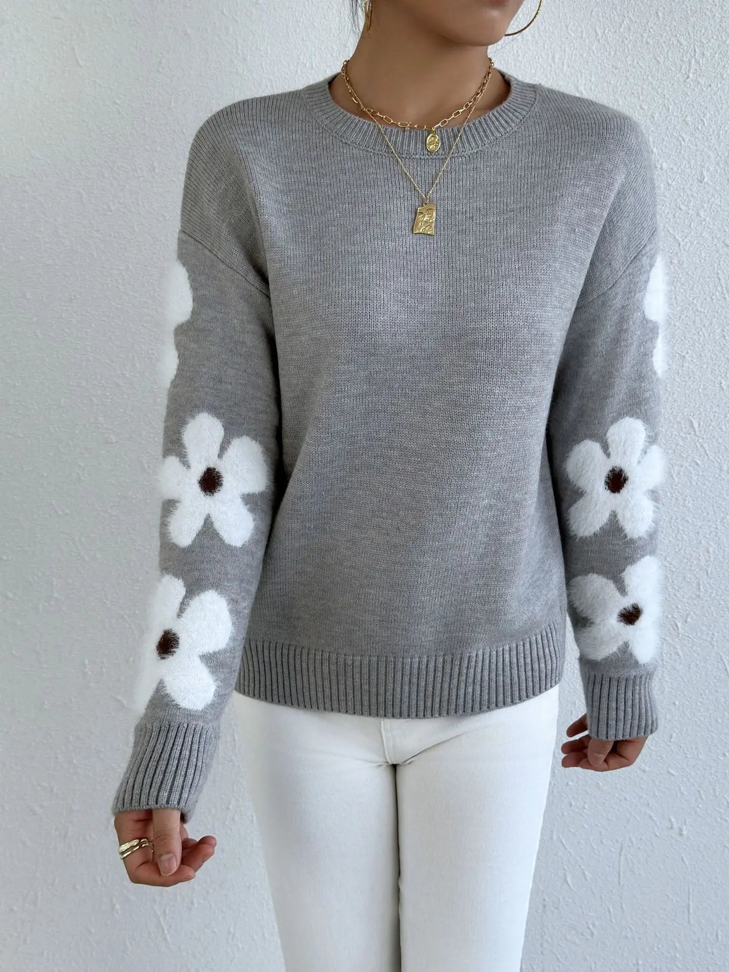 Pull en maille à manches longues pour femmes