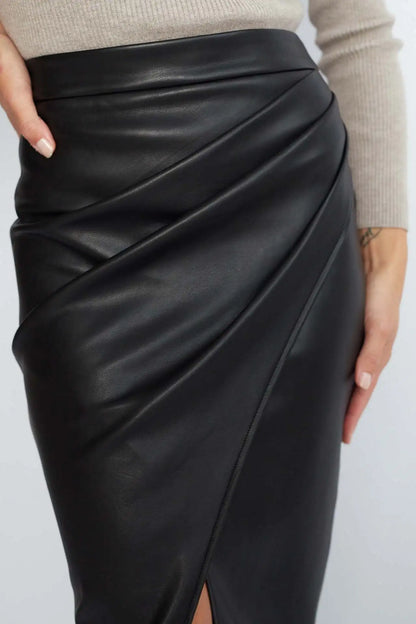 Jupe Effet Cuir PU Femme