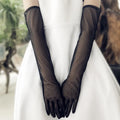Gants longs élégants en tulle blanc souple pour femmes