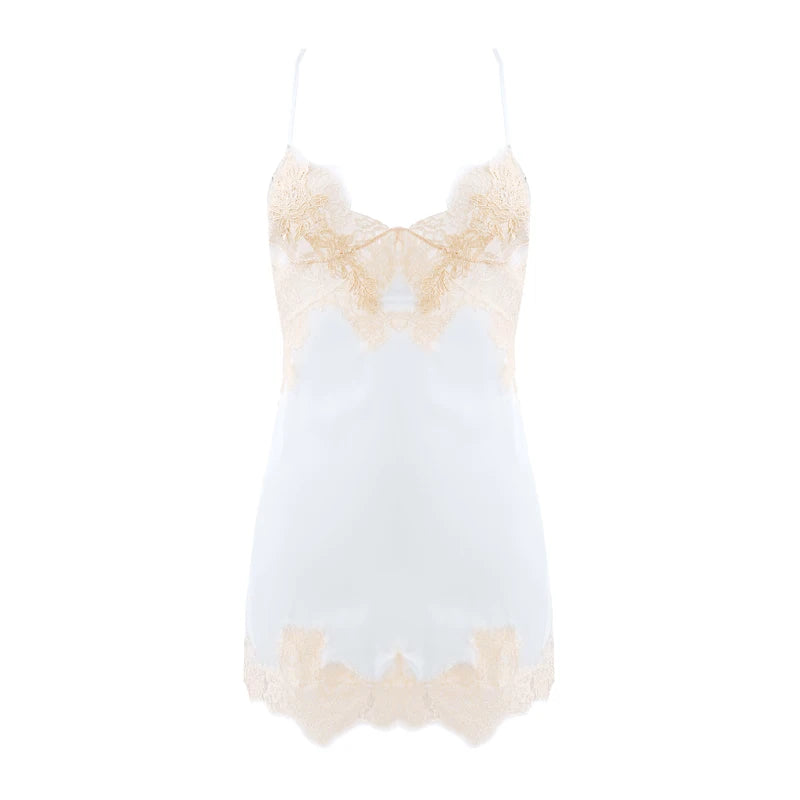 Chemise de nuit avec dentelle dos nu pour femmes