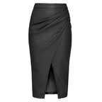 Jupe en cuir PU pour femmes