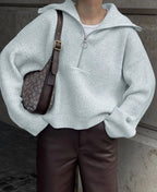 Pull ample en tricot à manches longues pour femmes