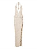 Robe Sexy en tricot au crochet, dos nu pour femmes