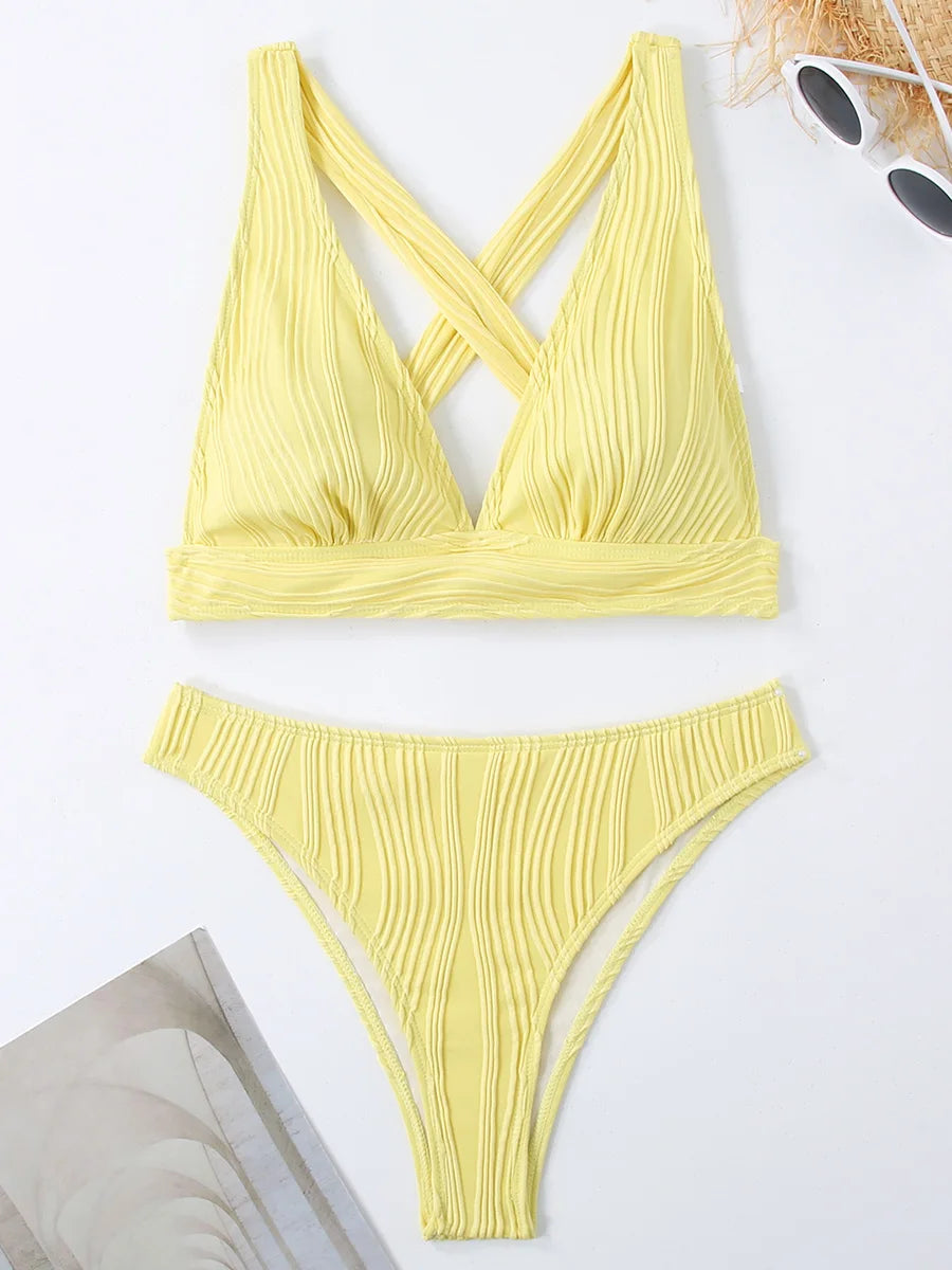 Maillot de bain deux pièces déformable pour femmes