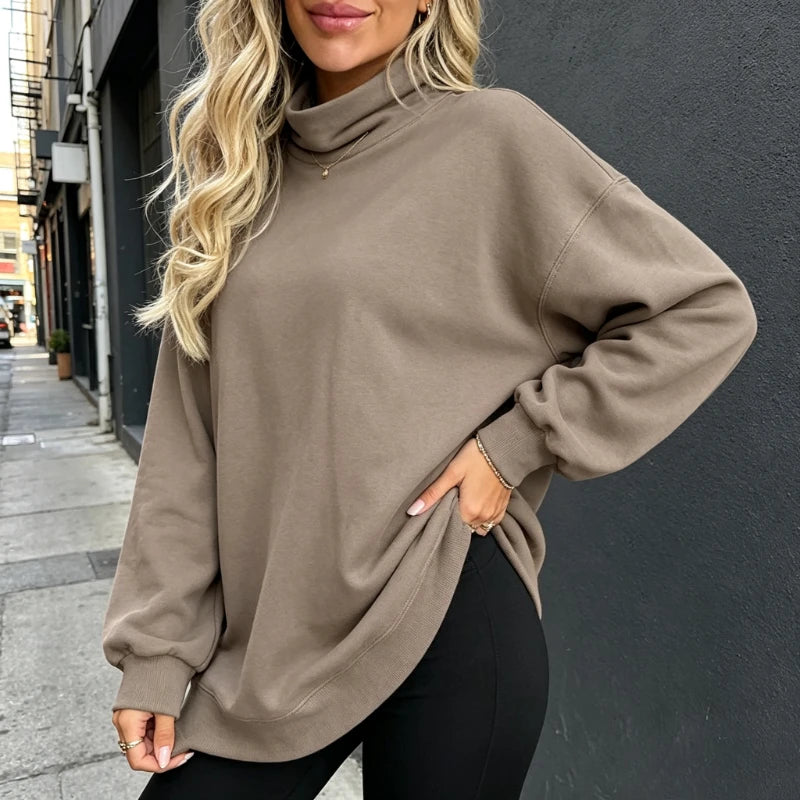 Sweat Uni Femme – Col Montant