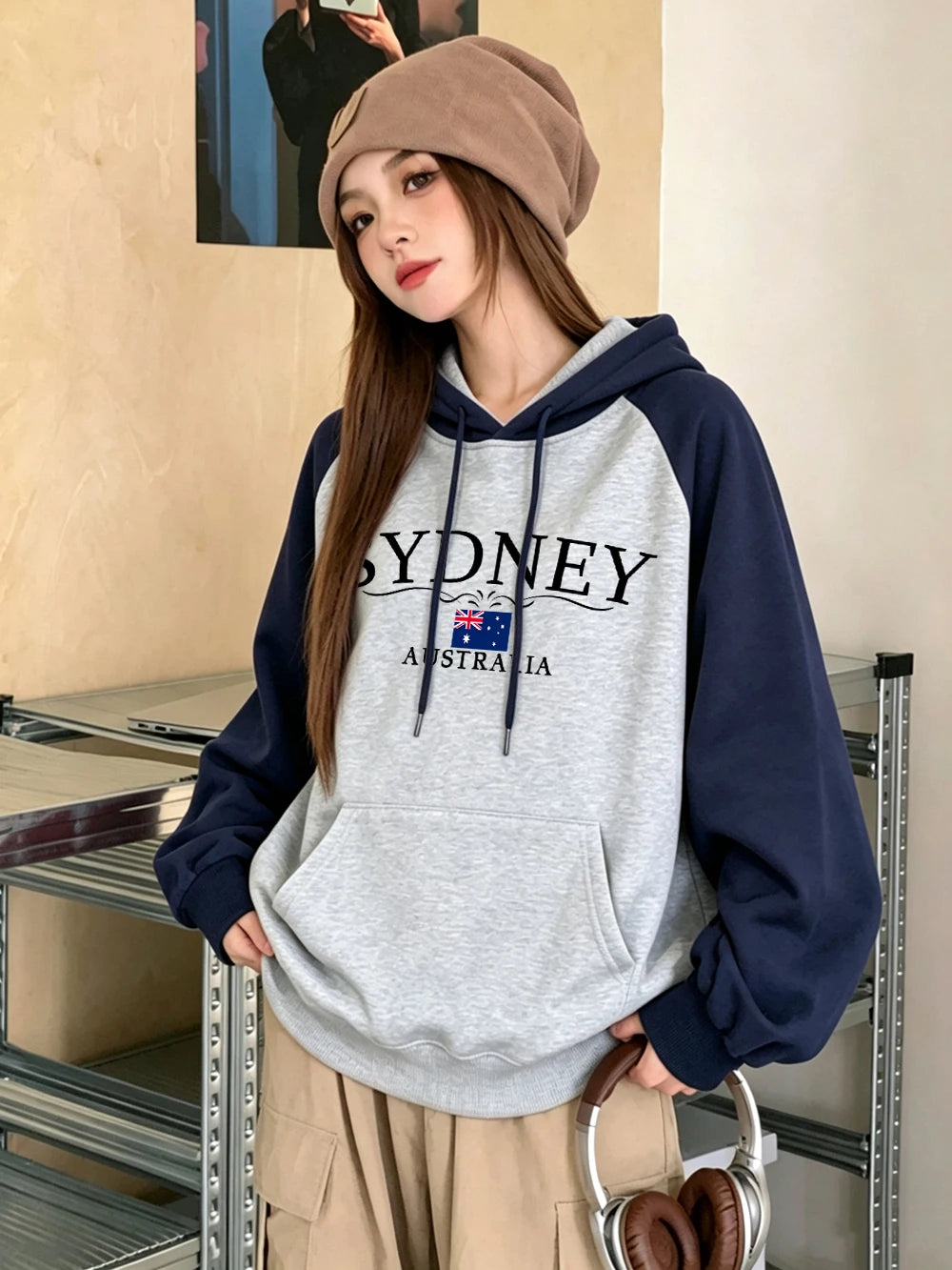 Sweat-shirts à capuche Sydney Australia Letter Collision pour femmes